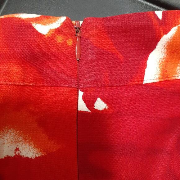 Juliana Collezione Women’s Red Floral Pleated Skirt Size 6 - Picture 5 of 7